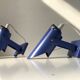 Appliques murales minimalistes bleues de lyfa 1980s, set de 2