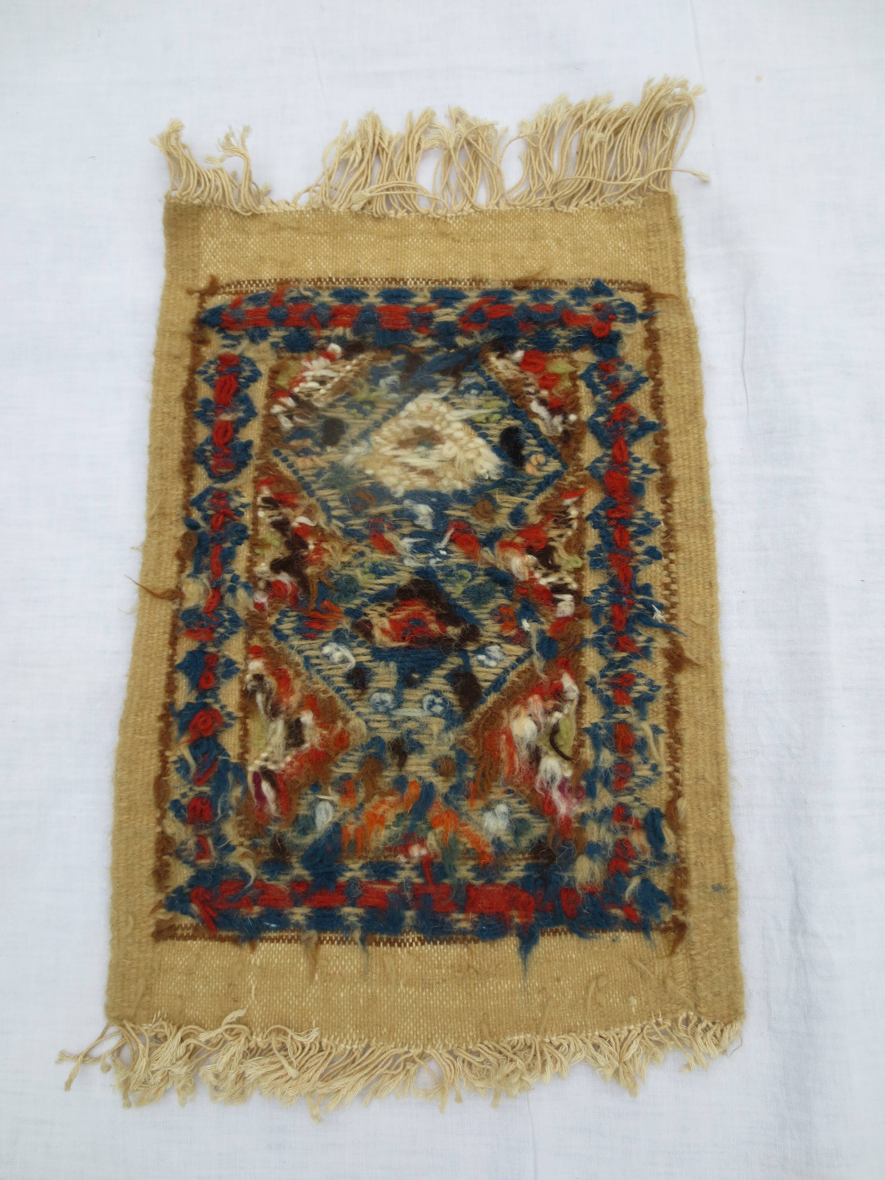 small Handmade wool kilim 44x30cm