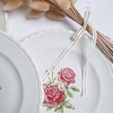 Assiettes plates fleurs vintage