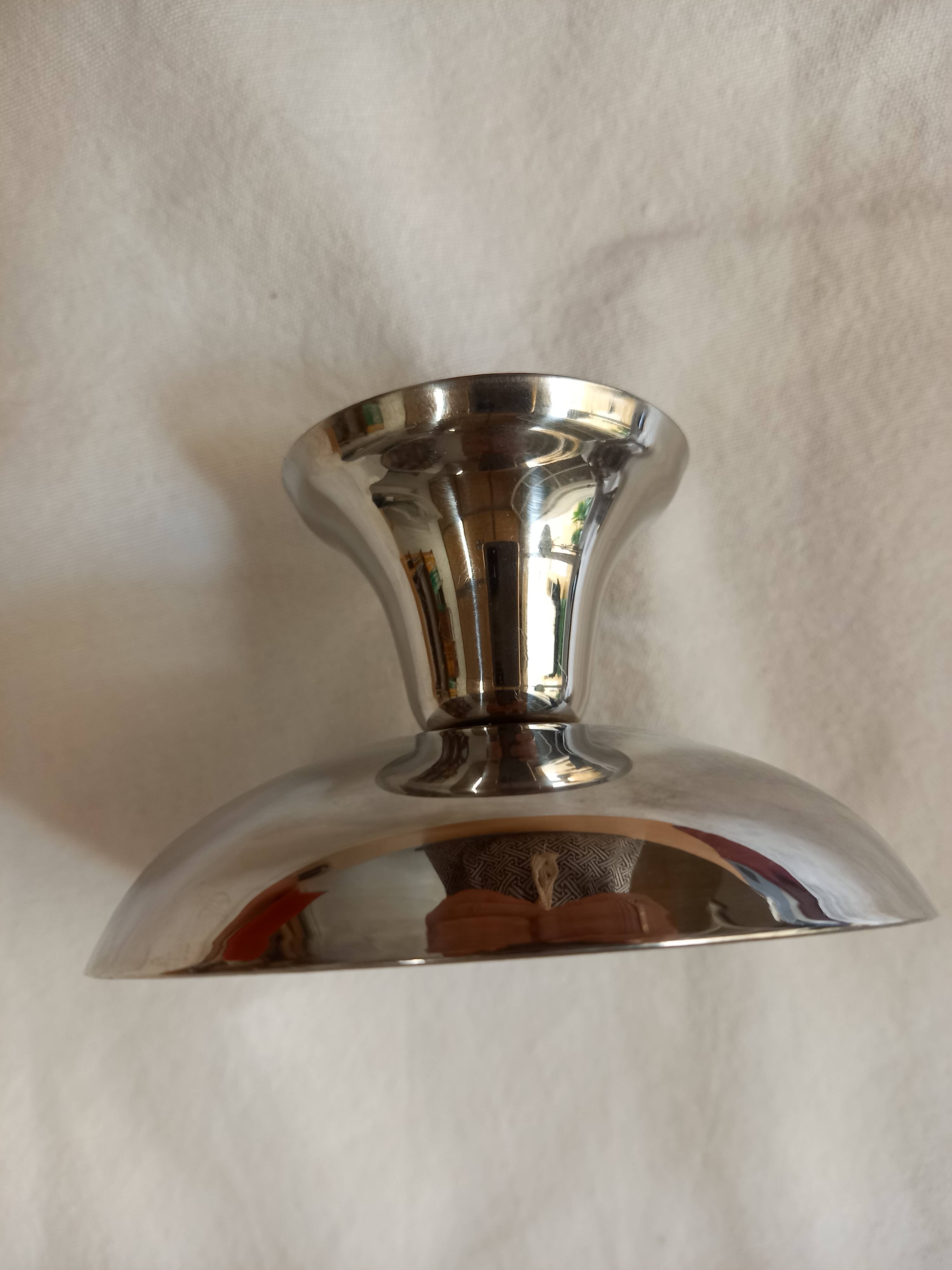 Set of 6 Guy Degrenne stainless steel ice cream cups with 6 ice cream spoons