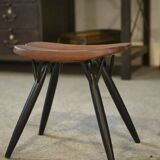 Pair of Pirkka stools by Ilmari Tapiovaara for Laukaan Puu (first edition, stamped) 1950s