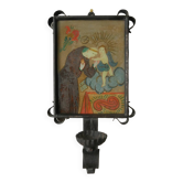 Religious wall candle holder print old wall lamp metal wrought iron artisanal manufacturing countryside
