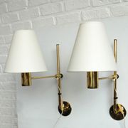 Pair orientable sconces V-393 Hans-Agne Jakobsson for AB Markaryd Sweden, brass
