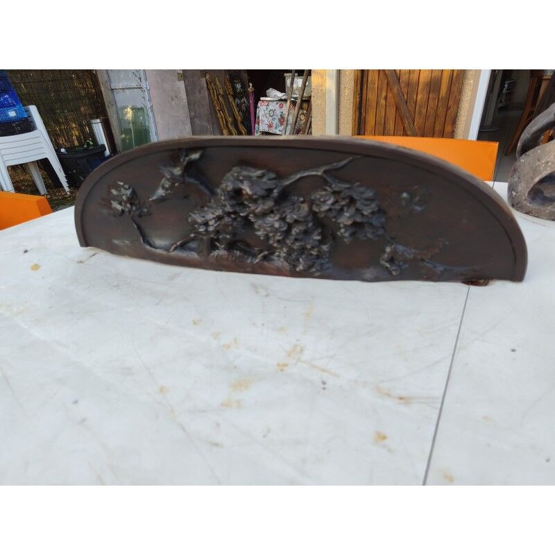 Dark oak relief sculpture 19th century