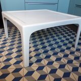 1970s square fiberglass coffee table