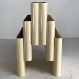 Off white beige magazine rack by Giotto Stoppino for Kartell, Italy 1970s