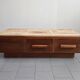 Vintage 1970 coffee table in solid oak & ceramic