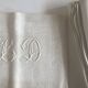 Nappe et 12 serviettes en damas de lin brodé LD 2,40m