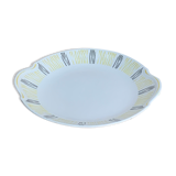 Dish with enamelled ceramic handles FB number 81motif design and vintage