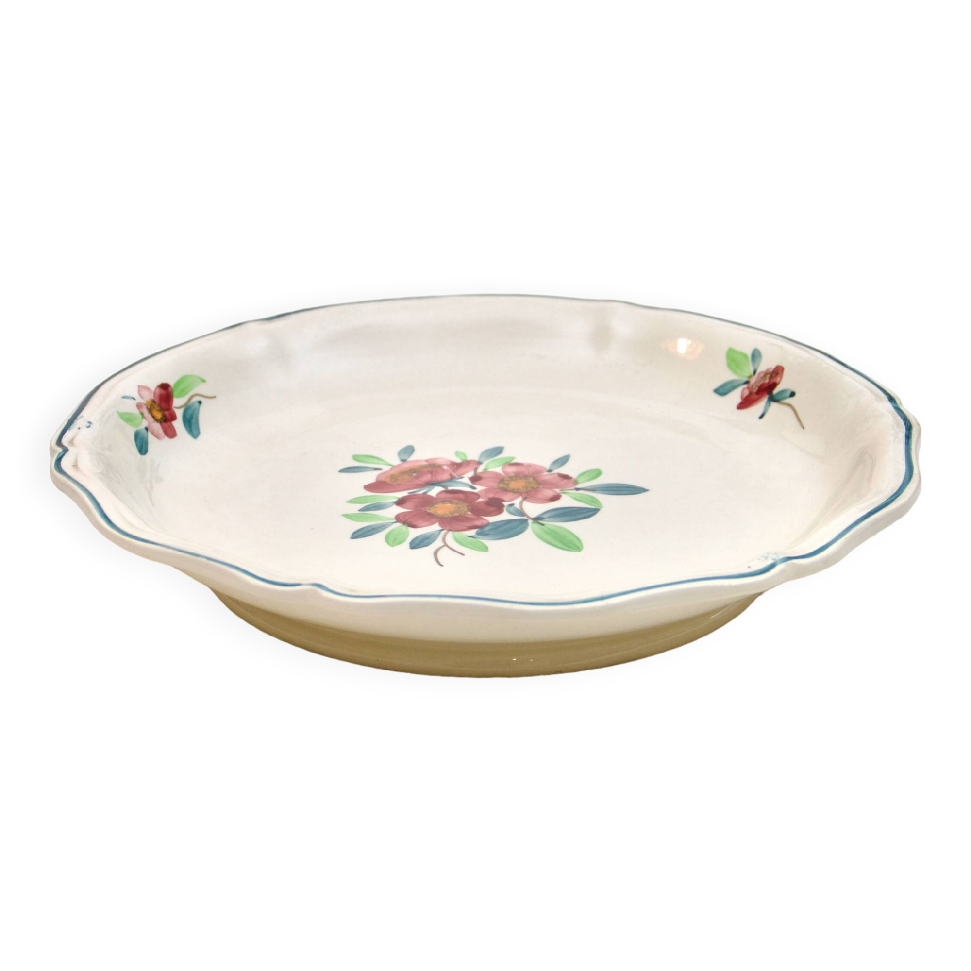 Dish on pedestal 19th century Sarreguemines Amazonas