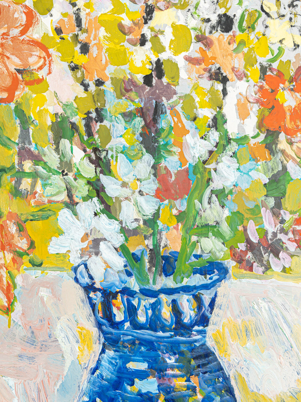 Fleurs de printemps, huile sur toile, 57 x 61 cm