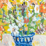 Spring flowers, oil on plate, 57 x 61 cm