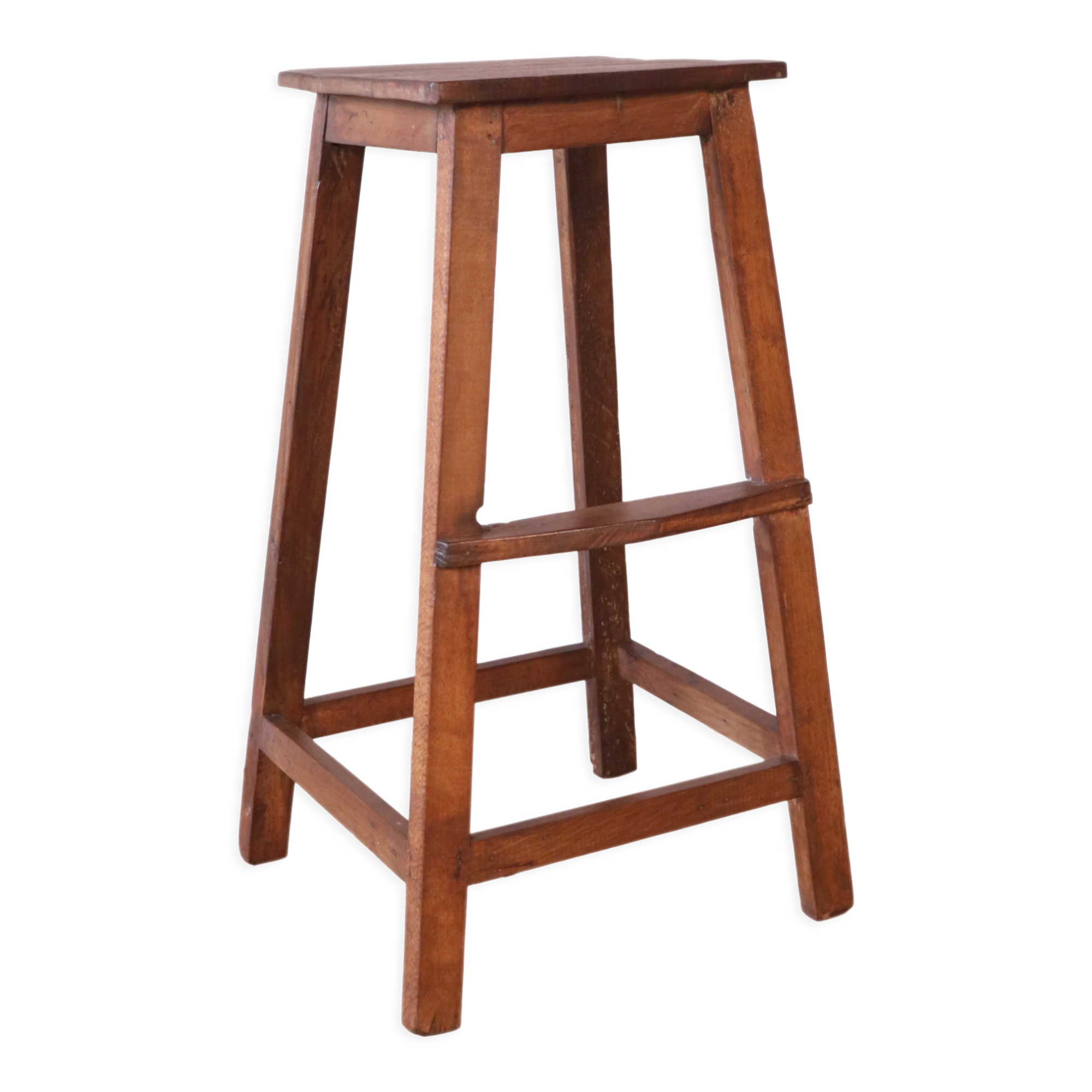 Old Burmese teak workshop top stool