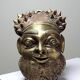 Small gilded bronze Oba mask from Bamoun, Cameroon, vintage Africa