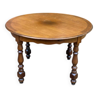 Table à manger de ferme ronde extensible en bois