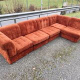 Modular velvet sofa bench 5 blocks
