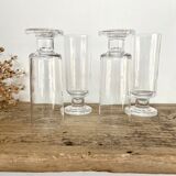 4 vintage champagne flutes
