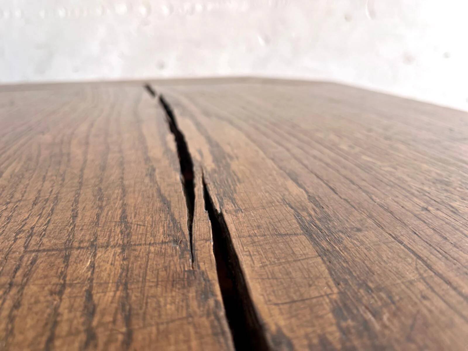 Dark brown solid wood French neo-renaissance square dining table with cross base