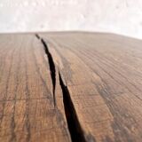 Dark brown solid wood French neo-renaissance square dining table with cross base