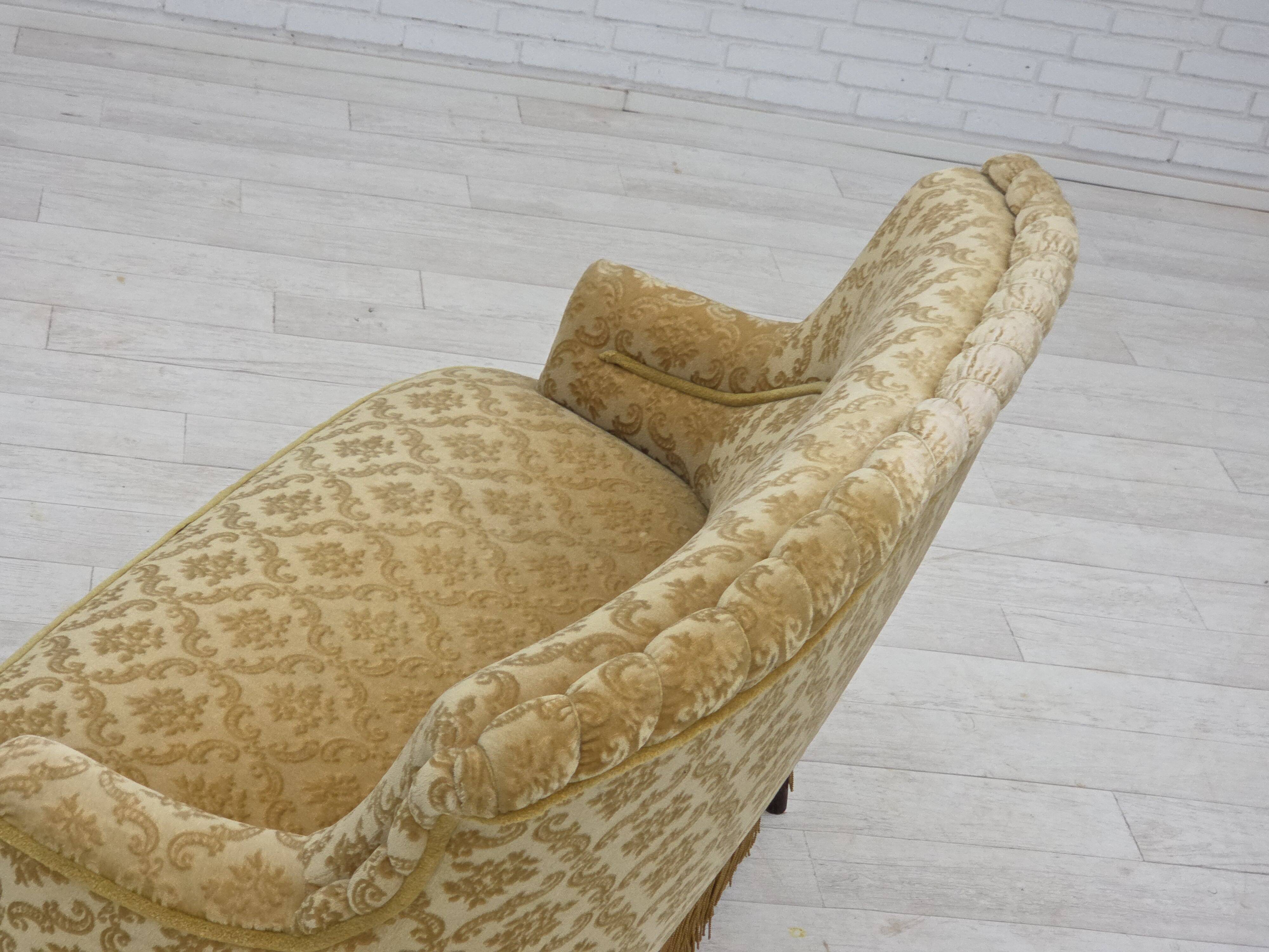 1950s, Danish 2-seater sofa, green/honing furniture velour.