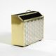 1980s newspaper rack made of brass and wood in Hollywood Regecy design