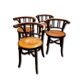 Art Nouveau Chairs Arched Wood and Floral Decoration, 1910s