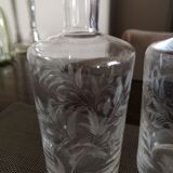 Duo of crystal perfume bottles late 19th early 20th century