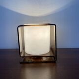 Cube table lamp in smoked plexiglass 70s