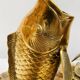 Pair of koi carp vases in brass, animal sculpture
