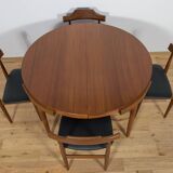Mid-Century Teak Dining Table & Chairs by Hans Olsen for Frem Røjle, Denmark, 1960s, Set of 5