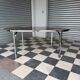 Vintage glass and chrome table