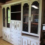 Bookcase rechampi off-white, Louis XVI style