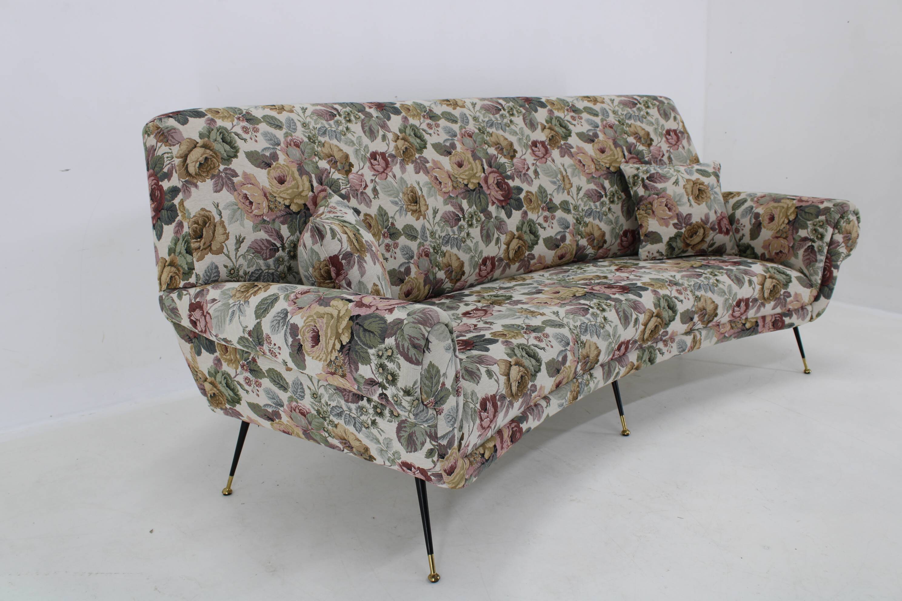 1950s Italian Curved "Banana" 3-Seater Sofa