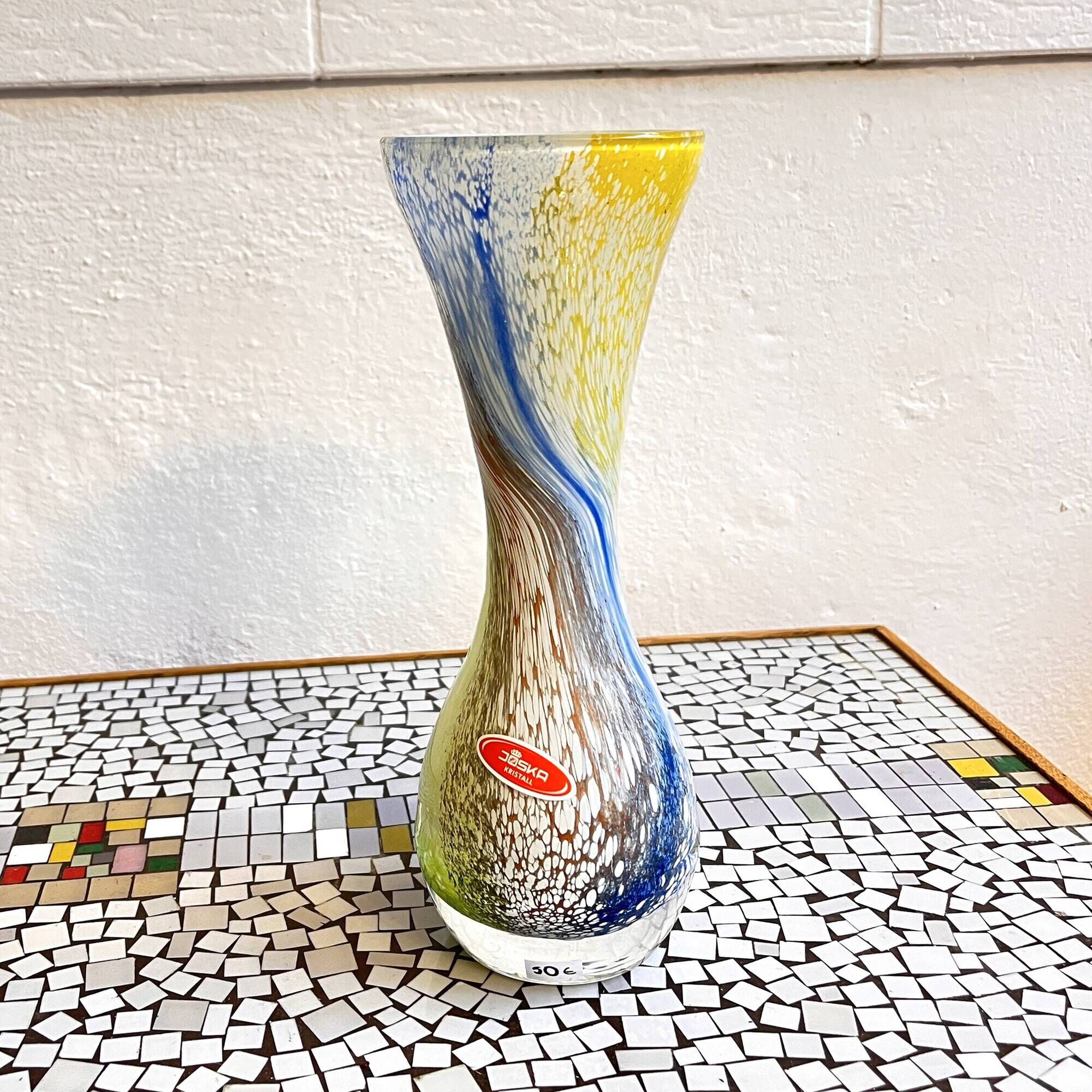 Glass vase Joska Kristall Mundgeblasen Germany 1970s.