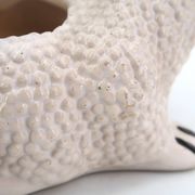 White ceramic frog flower pot by Jean Roger