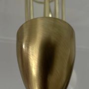 Mid Century Suspension, 5 globes in brass and opal glass, Honsel Leuchten