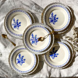 10 Mismatched Porcelain Plates ~ White Gold Porcelain Plates ~ LIMOGES Plates ~ Dishes