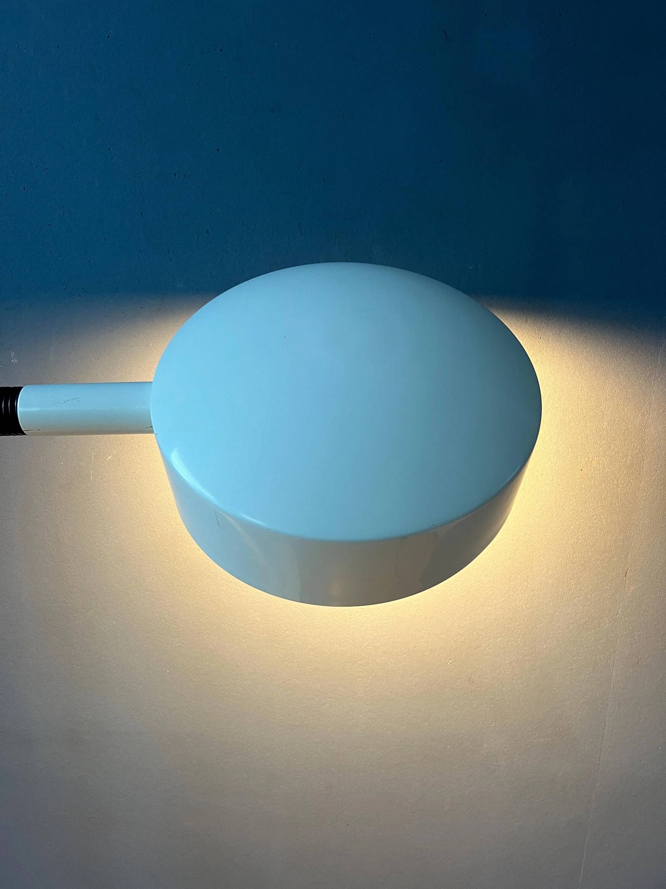 Vintage Space Age floor lamp in white metal Hala