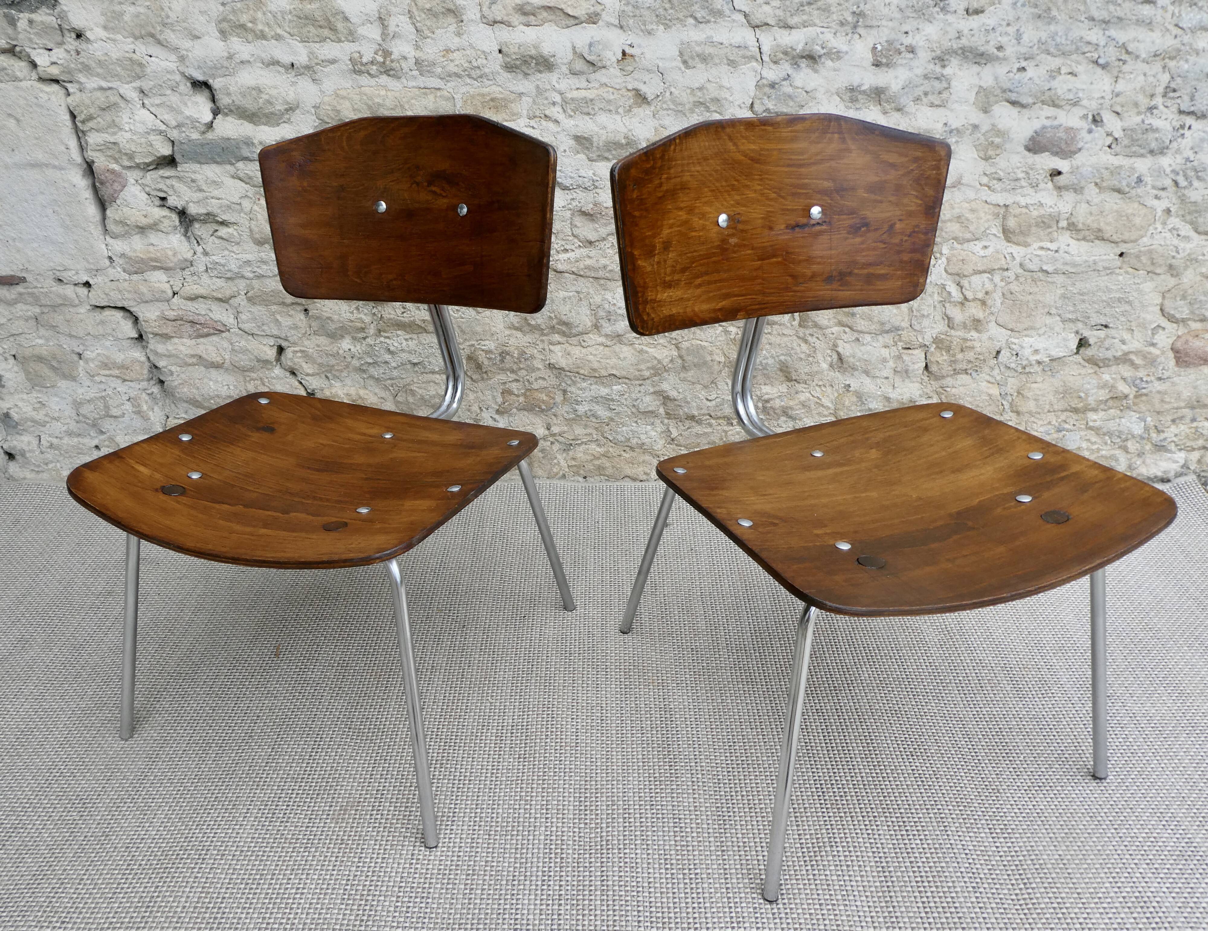 Pair of drivers from the 50s, made of wood and metal