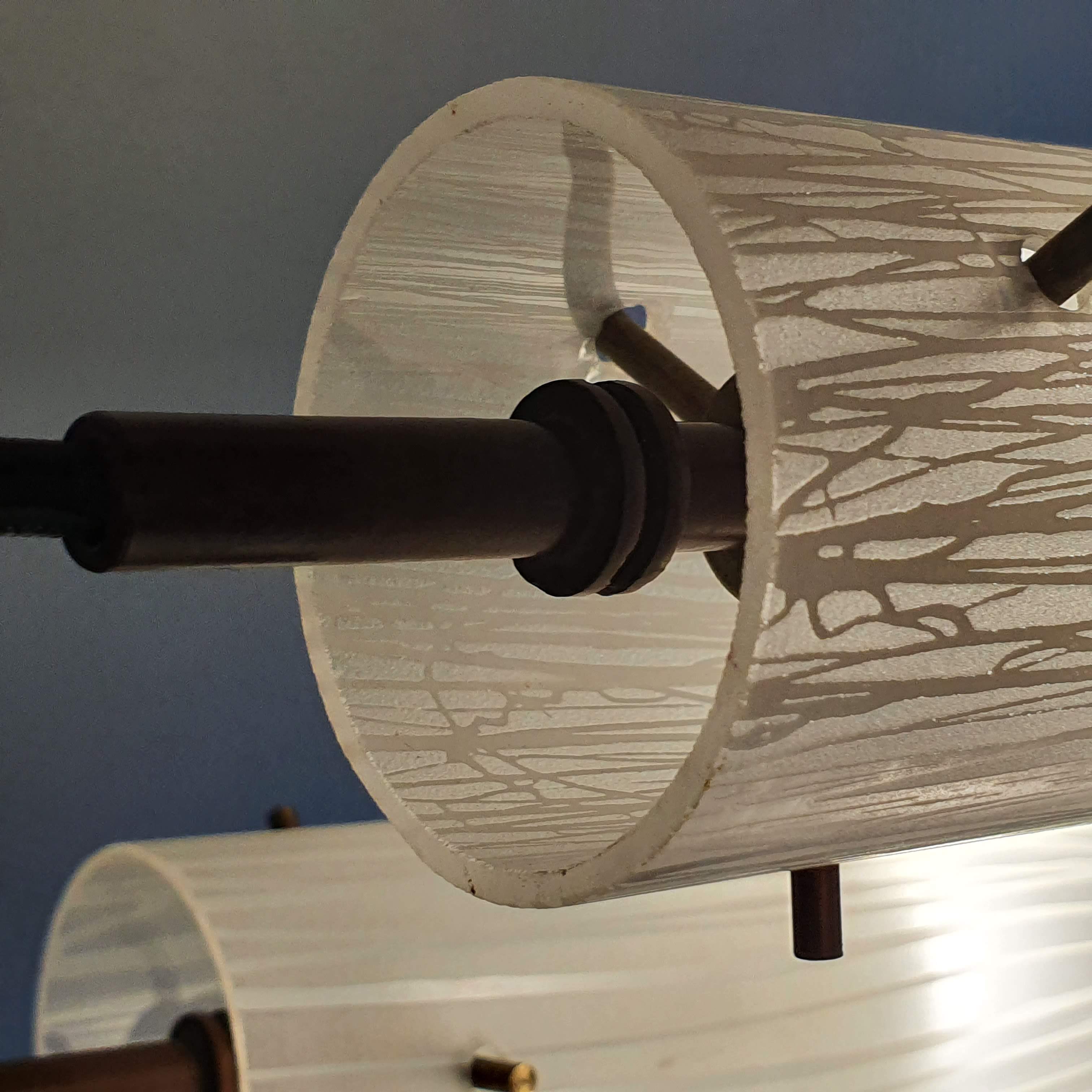 1950s brass and glass pendant light