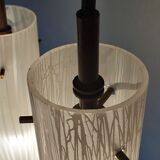 1950s brass and glass pendant light