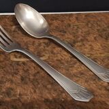 23-piece silver metal art deco cutlery set