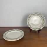Set of 4 flat plates, "Champagne" model, Badonviller, early 20th century.