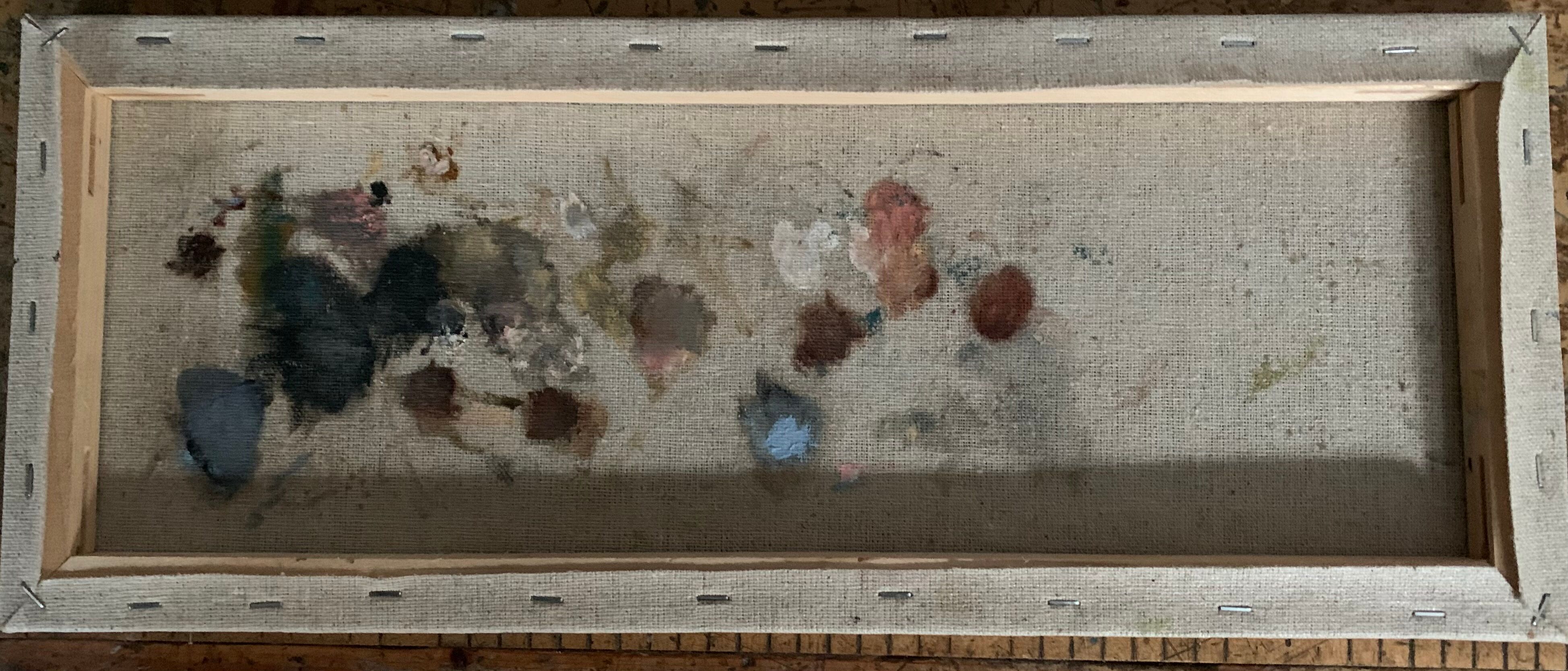 Oil on canvas signed woman on the beach