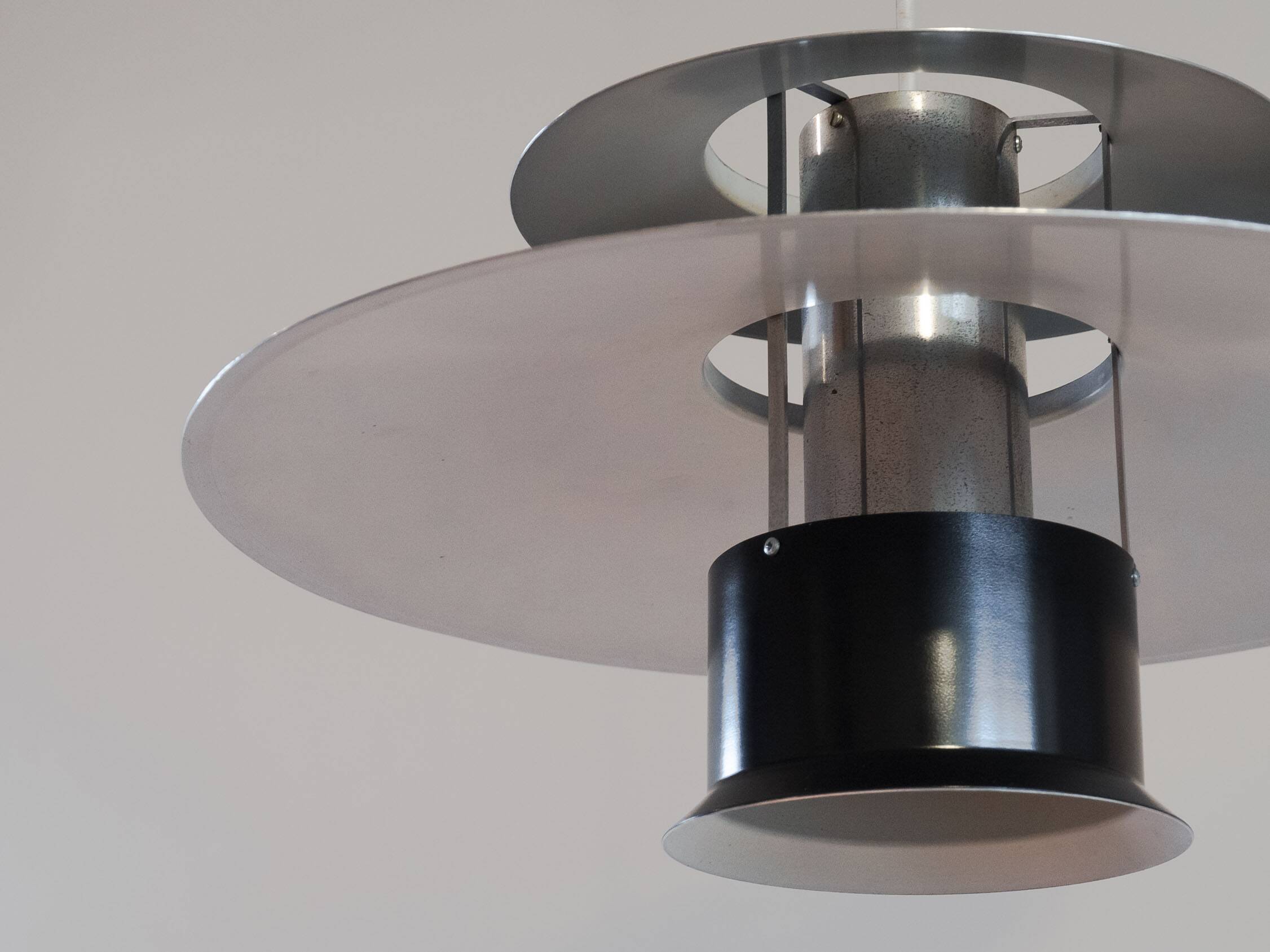 Vintage Danish black shell pendant lamp