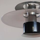 Vintage Danish black shell pendant lamp