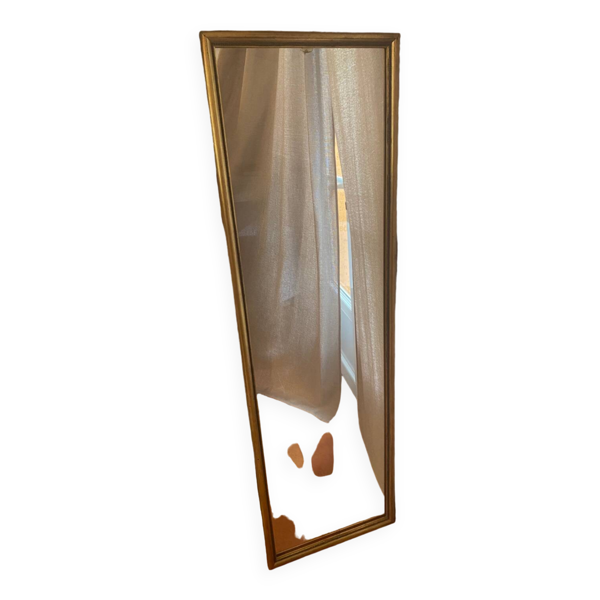 Large and old wooden mirror