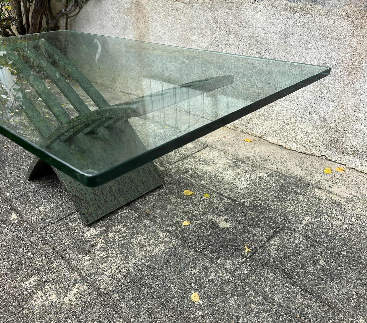 Vintage design coffee table in glass and bronze Vvv Valenti