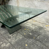 Vintage design coffee table in glass and bronze Vvv Valenti