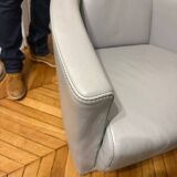 3-seater sofa, 2-seater sofa and an armchair in grey leather by Calia Italia.